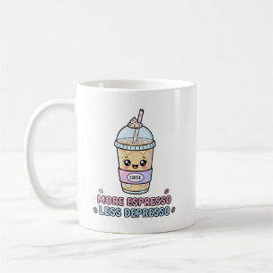 Kawaii Koffie Grappig Meer Espresso Minder Depress Koffiemok