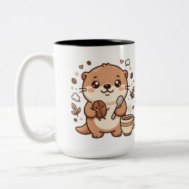 Kawaii Koffie Otter Mok Twee-Tonen
