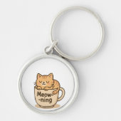 Kawaii koffiekat sleutelhanger (Voorkant)