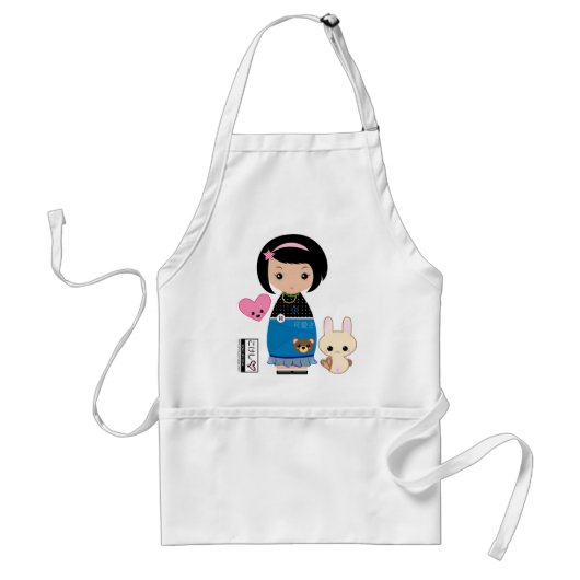 Kawaii Kokeshi Apron Standaard Schort (Voorkant)