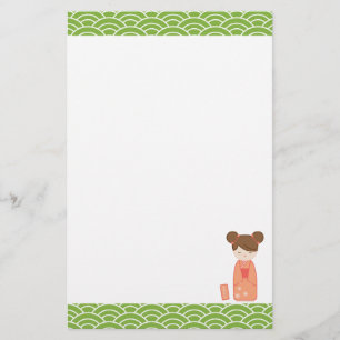 Kawaii Kokeshi Briefpapier