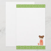 Kawaii Kokeshi Briefpapier (Voorkant / Achterkant)