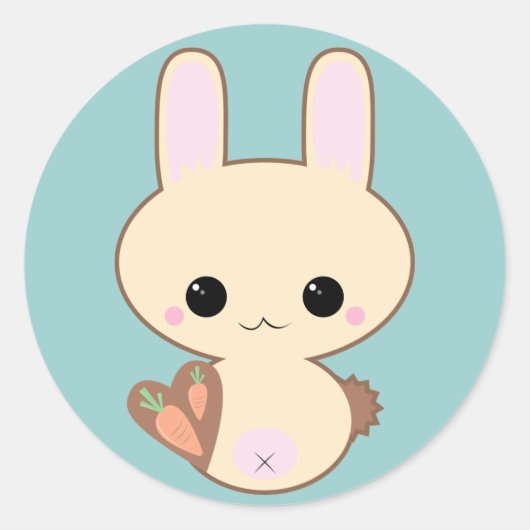 Kawaii Kokeshi Bunny Sticker (Voorkant)