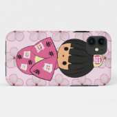Kawaii Kokeshi Doll iPhone Case (Achterkant (horizontaal))
