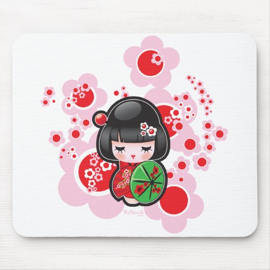 Kawaii Kokeshi Doll Muismat (Voorkant)