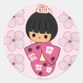 Kawaii Kokeshi Doll stickers (Voorkant)