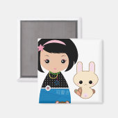 Kawaii Kokeshi Magnet (Voorkant / Achterkant)