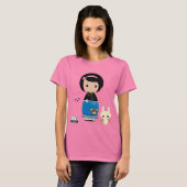 Kawaii Kokeshi Ringer T-shirt (Voorkant volledig)