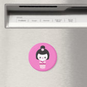 Kawaii Kokeshi - roze magneet (Insitu (Vaatwasser))