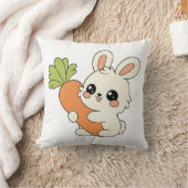 Kawaii Konijn met Wortel Kussensloop Kussen (Deken)