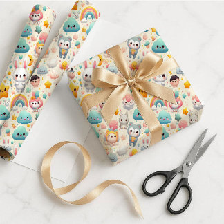 Kawaii Konijn Pastel Fantasievol Inpakpapier