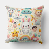 Kawaii Konijn Pastel Speelse Mooie Worp Kussen (Voorkant)