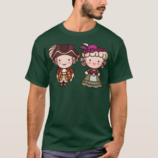 Kawaii Koning Louie XVI Marie Antoinette Karakters T-shirt