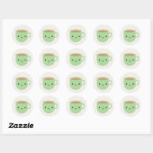 Kawaii kopje thee ronde sticker (Vel)
