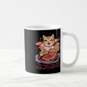Kawaii Koreaanse kat eten BBQ Koreaanse barbecue a Koffiemok