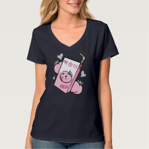 Kawaii Koreaanse perzik sap Fruit Lovable Cuteness T-shirt