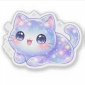 Kawaii Kosmische Kat Vinyl Sticker (Voorkant)