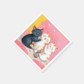 Kawaii kunst katten en muizen servet (Hoek)