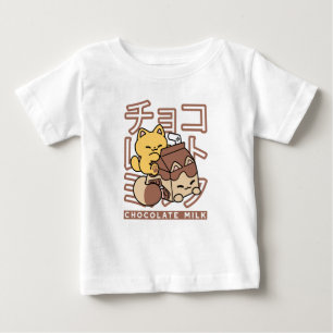 Kawaii-kunst van een knuffelkat op een chocolademe