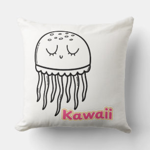 Kawaii kwal omtrek cartoon kussen