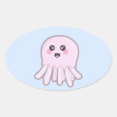 Kawaii kwal ovale sticker (Voorkant)