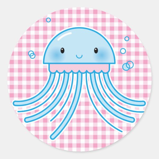 Kawaii kwal ronde sticker (Voorkant)