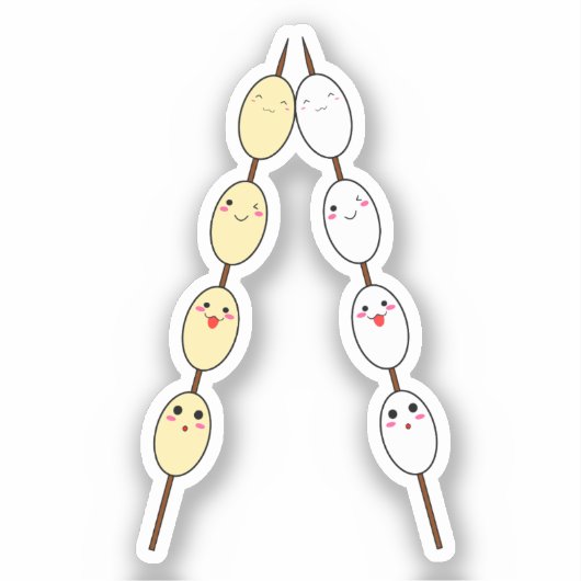 Kawaii Kwartel Ei Vinyl Sticker (Voorkant)