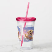 Kawaii Labrador Retriever hemel en sterren Acryl Drinkbeker (Achterkant)
