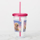 Kawaii Labrador Retriever hemel en sterren Acryl Drinkbeker (Voorkant)