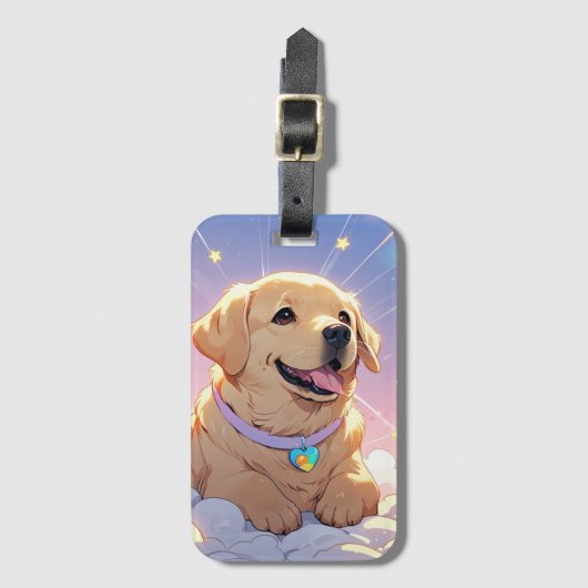 Kawaii Labrador Retriever hemel en sterren Bagagelabel (Voorkant (verticaal))