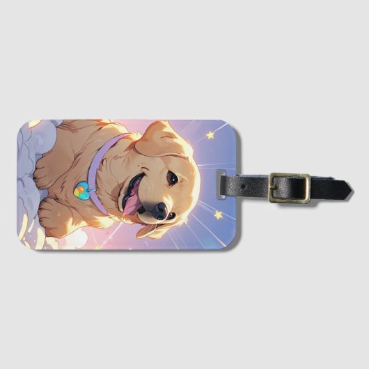 Kawaii Labrador Retriever hemel en sterren Bagagelabel (Voorkant (horizontaal))