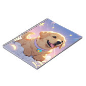 Kawaii Labrador Retriever hemel en sterren Notitieboek (Linkerzijde)