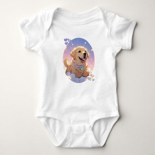 Kawaii Labrador Retriever hemel en sterren Romper (Voorkant)