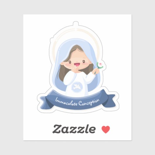 Kawaii Lachende Maagd Maria Sticker (Vel)