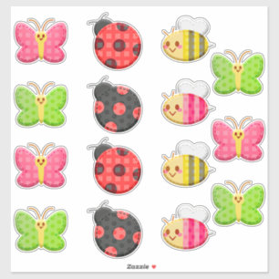 Kawaii Ladybug Butterfly Bumble Bee Insect Sticker