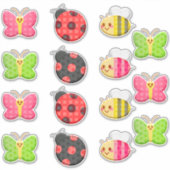 Kawaii Ladybug Butterfly Bumble Bee Insect Sticker (Voorkant)