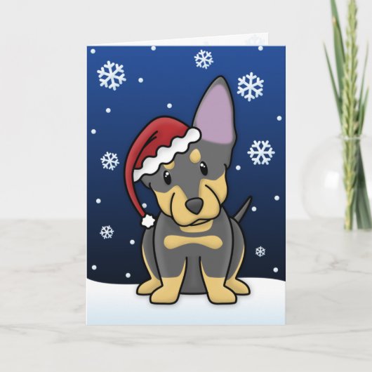 Kawaii Lancashire Heeler Christmas Kaart (Voorkant)