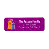 Kawaii Lang Haar Yorkie Cartoon Hond Etiket (Voorkant)