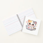 Kawaii Laptop Kat Notitieboek | Schattige Chibi Ki (Binnen)