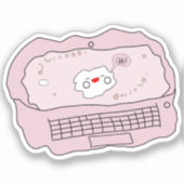 Kawaii Laptop Vinyl Sticker (Voorkant)