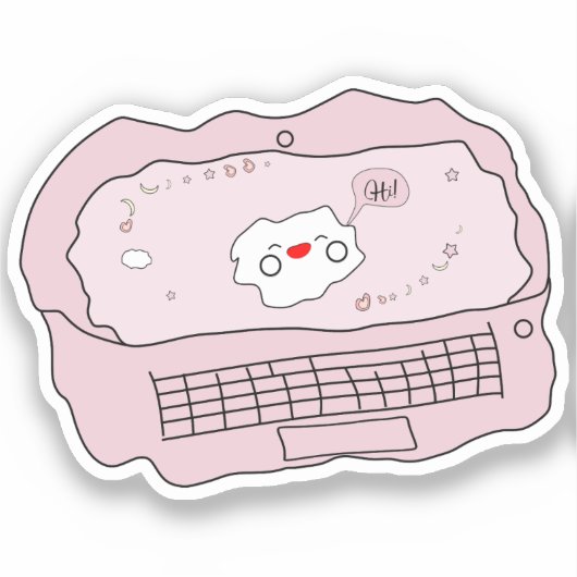 Kawaii Laptop Vinyl Sticker (Voorkant)