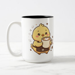 Kawaii Latte Mokkop met Twee Tinten Tweekleurige Koffiemok
