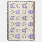 Kawaii Lavendel Knuffelkat Pastel Worpdeken Deken (Voorkant Verticaal)
