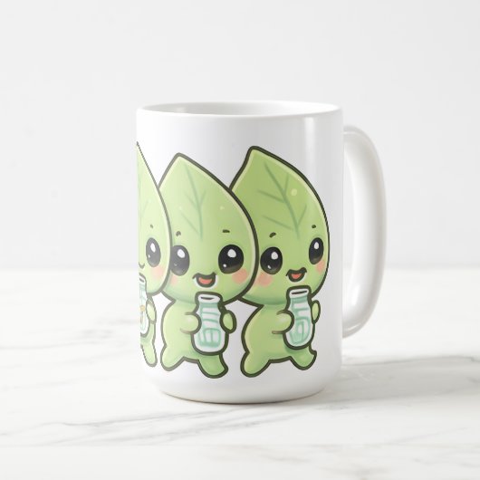 Kawaii Leaf Babies Parade Koffiemok (Voorkant rechts)