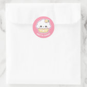 Kawaii Lemon Cupcake Ronde Sticker (Tas)