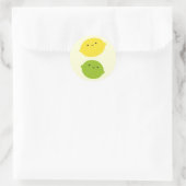 Kawaii Lemon en Limoen Ronde Sticker (Tas)