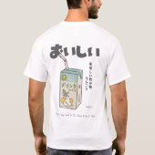 Kawaii Lemon Juice Box Cat Japanese Aesthetic  T-shirt (Achterkant)