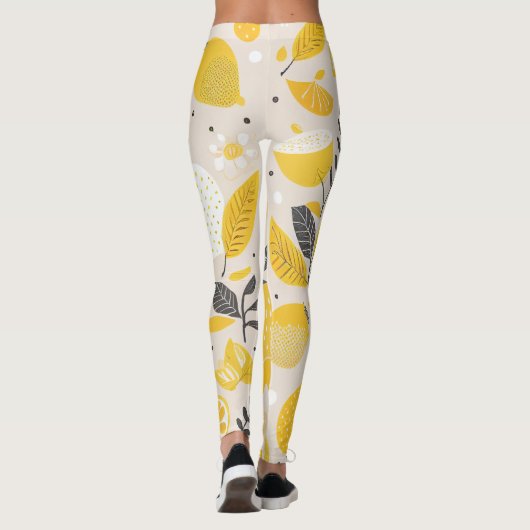 Kawaii Lemon Pattern Leggings (Achterkant)