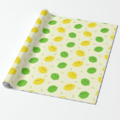 Kawaii Lemons & Limes Cadeaupapier (Uitgerold)
