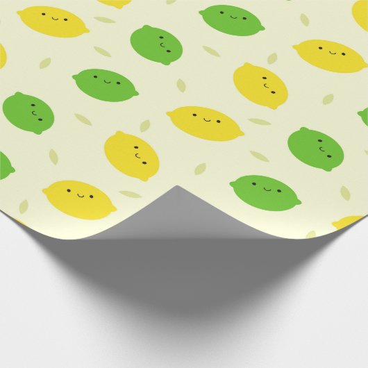 Kawaii Lemons & Limes Cadeaupapier (Hoek)